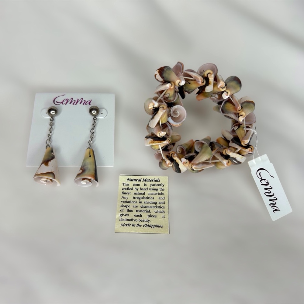 Natural Shell Bracelet and Earring Set